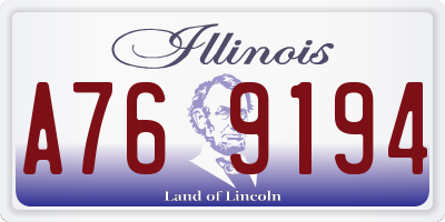 IL license plate A769194