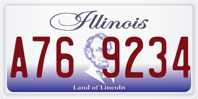 IL license plate A769234