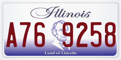 IL license plate A769258