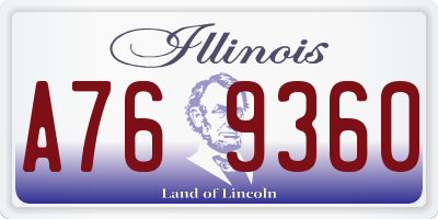 IL license plate A769360