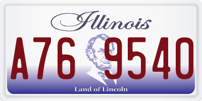 IL license plate A769540