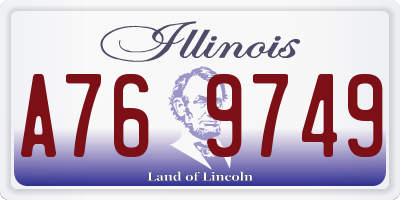 IL license plate A769749