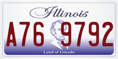 IL license plate A769792