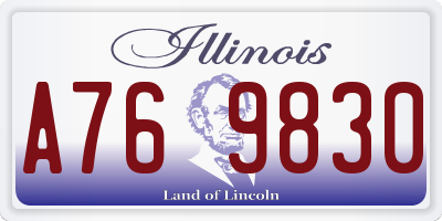 IL license plate A769830