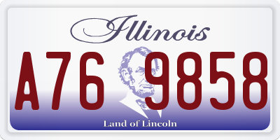 IL license plate A769858
