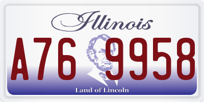 IL license plate A769958