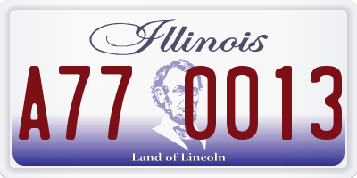IL license plate A770013