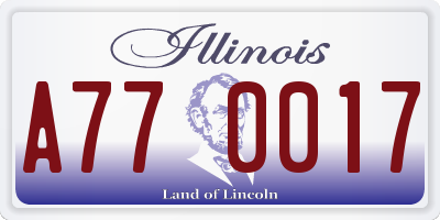 IL license plate A770017