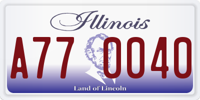 IL license plate A770040
