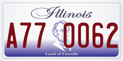 IL license plate A770062