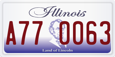 IL license plate A770063