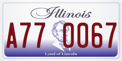 IL license plate A770067