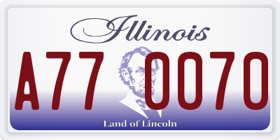 IL license plate A770070