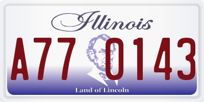 IL license plate A770143