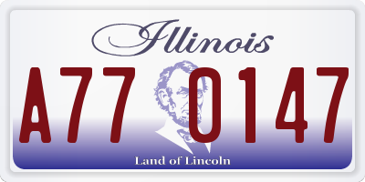 IL license plate A770147