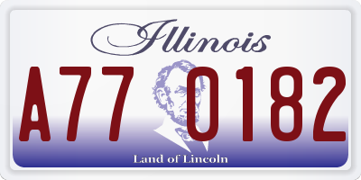 IL license plate A770182