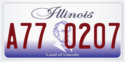 IL license plate A770207