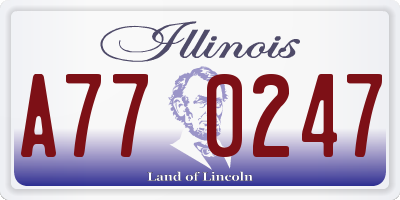 IL license plate A770247