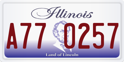 IL license plate A770257