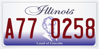 IL license plate A770258