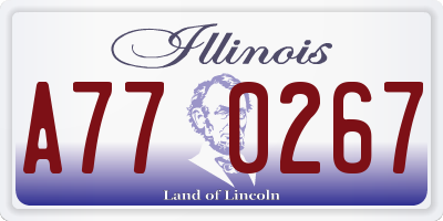 IL license plate A770267