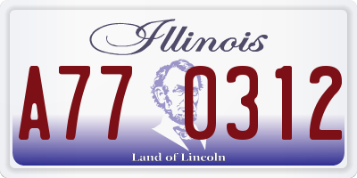 IL license plate A770312