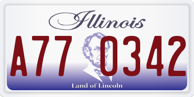 IL license plate A770342
