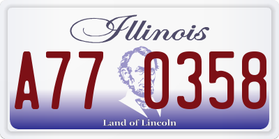 IL license plate A770358