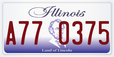 IL license plate A770375