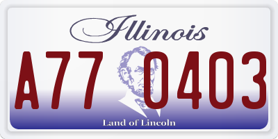 IL license plate A770403