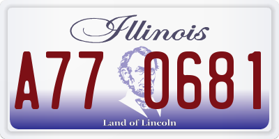 IL license plate A770681