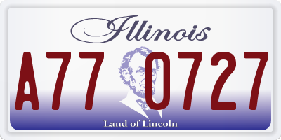 IL license plate A770727