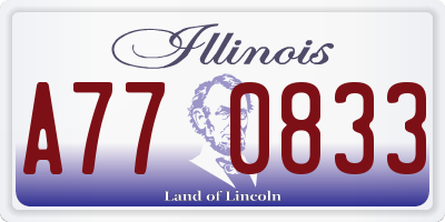 IL license plate A770833