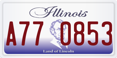 IL license plate A770853