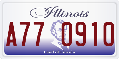 IL license plate A770910