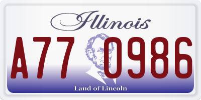IL license plate A770986
