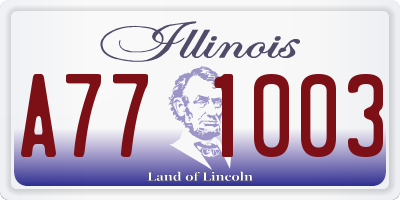 IL license plate A771003