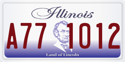 IL license plate A771012