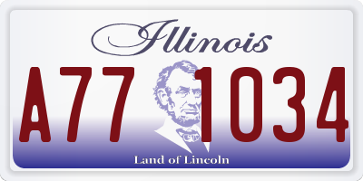 IL license plate A771034