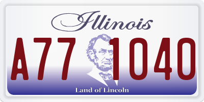 IL license plate A771040