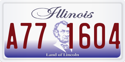 IL license plate A771604