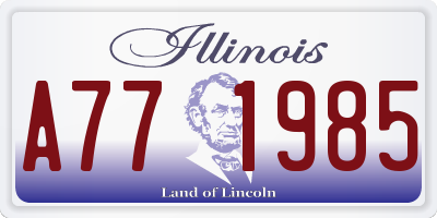 IL license plate A771985
