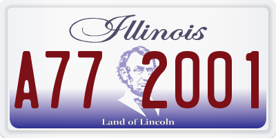 IL license plate A772001