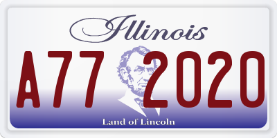 IL license plate A772020
