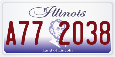 IL license plate A772038