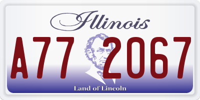 IL license plate A772067