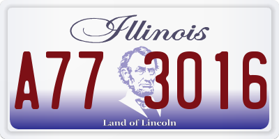 IL license plate A773016