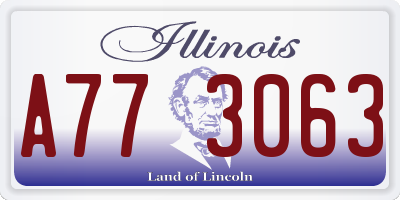 IL license plate A773063