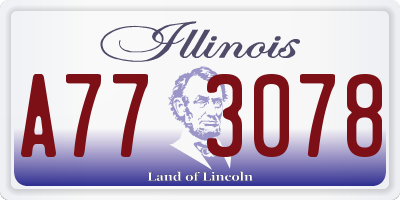IL license plate A773078