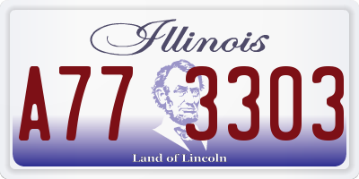 IL license plate A773303
